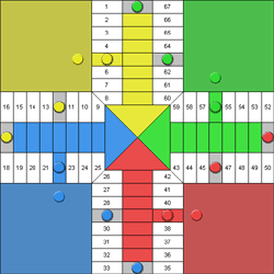 Parcheesi without dice: Image of the game